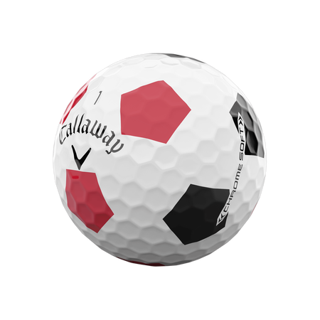 Limited Edition Chrome Soft Truvis Team Colors Red and Black Golf Balls